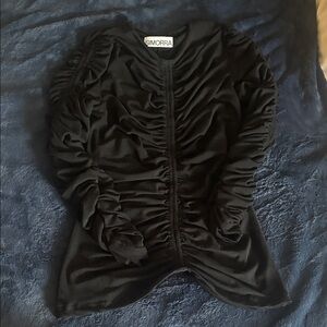 Simorra Black Ruched Top